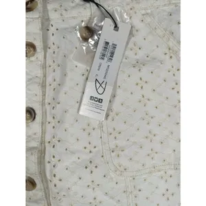 Anthropologie‎ MinkPink Saskia Eyelet Cotton Mini Skirt Size XL Cream thumbnail 7