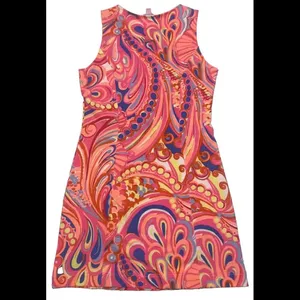 Lilly Pulitzer Multi Reef Retreat Whiting Shift Dress Stretch Terry Knit XS thumbnail 2