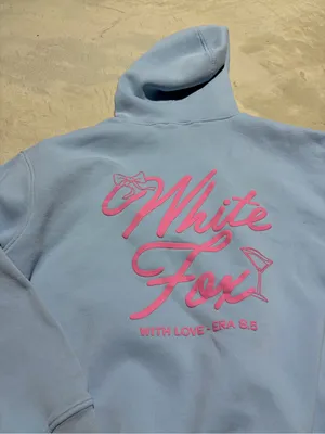 White fox Light Blue Hooded Sweatshirt pink with love martini era 8.5 L/XL thumbnail 10
