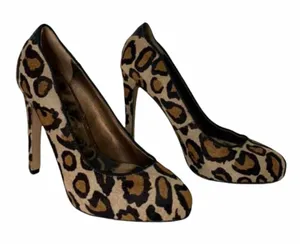 Sam Edelman Yasmine Round‎ Toe Leopard Heels Size 6 thumbnail 1