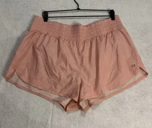 Women’s GAP Fit Runaround Short Mid Rise Lined Wicking Pink Orange 3” Inseam XL thumbnail 1