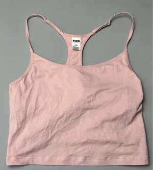 PINK Victoria’s Secret Light Pink Shelf Bra Cami Tank Top Lounge Bralette Medium thumbnail 1
