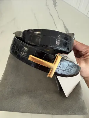 Tom Ford T Buckle Croc Embossed Belt thumbnail 3