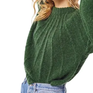 Urban Outfitters Green Martha Slouchy Knit‎ Pullover Crew Neck Sweater Small thumbnail 11