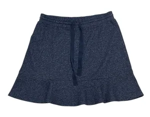 Loft Blue Grey A‎ Line Knee Length Skirt Size Medium Metallic Specs NWT thumbnail 1