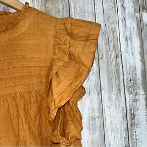 Entro Orange/Brown Cap Sleeve Blouse •Large thumbnail 2