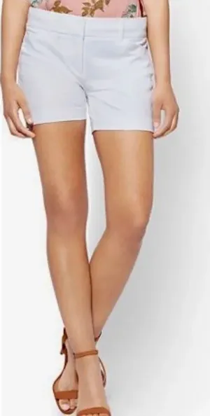 Womens New York & Co White Audrey Shorts - Sz 2 thumbnail 1