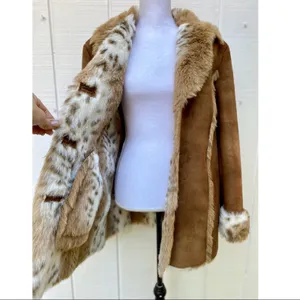 Regal Faux Fur & Suede Winter Coat Sz L thumbnail 3