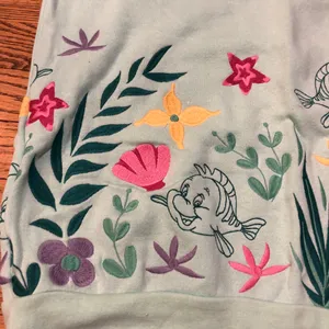 Disney The Little Mermaid Sweatshirt Ariel Flounder Embroidered thumbnail 9