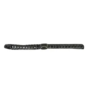 Womens Plated Metal Base Stretch Polyester Belt Silver Buckle ML thumbnail 2