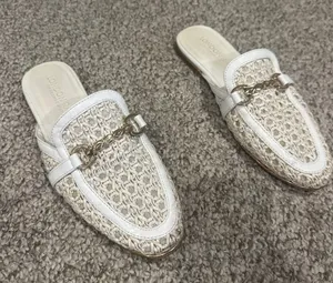 London Fog White Mules thumbnail 1
