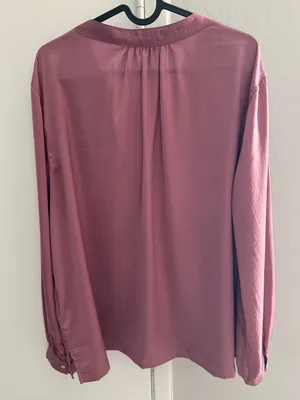 GAP Deco Rose Silky V-Neck Blouse XL Long Sleeve Draped Top thumbnail 3