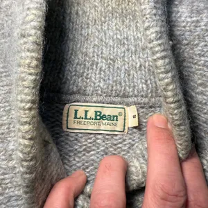 Vtg 70s LL Bean Pullover Wool Heavy‎ Cowl Neck Sweater USA Made Womens L Oatmeal thumbnail 3