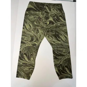 Athleta‎ Transcend 7/8 Tight 1X Sumi Marble Green Black Leggings thumbnail 4
