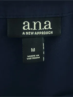 a.n.a Navy Long Sleeve Button-Up Top thumbnail 3
