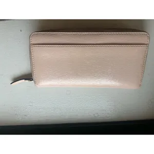 Kate Spade Bow Zip Around Wallet Blush Pink Hatched Leather Clutch Gold Tone thumbnail 6