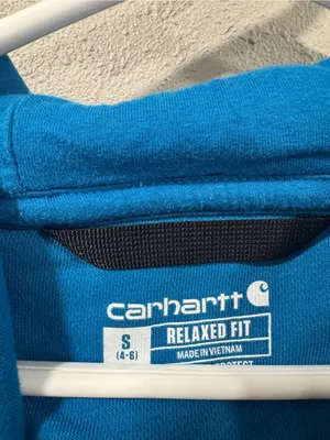 Carhartt Bright Blue Crewneck Hoodie with White Logo thumbnail 2