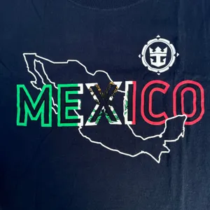 Gildan Mexico Navy Blue Green & Red Graphic T-shirt Size Large thumbnail 3