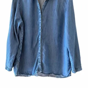 Gap 1969 100% Lyocell Medium Indigo Long Tunic Sleeves Button Down SZ XL #2578 thumbnail 3