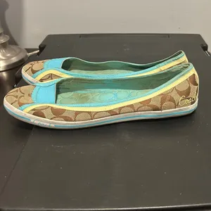 Coach Women's Brown and Teal Flats thumbnail 2