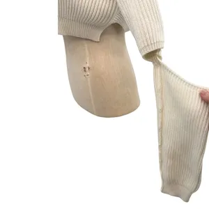 House of CB Tatum Crop Sweater Ivory Cutout‎ Sleeve Rib Knit Top Small thumbnail 6