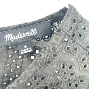 Madewell Black Eyelet Tiered Button Back Top thumbnail 8