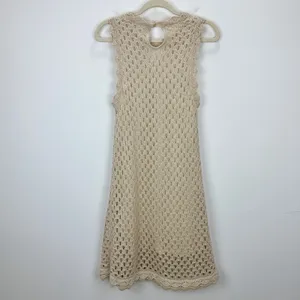 J.Crew Pointelle Sleeveless Sweater Dress Natural Beige Resort Boho Medium NWT thumbnail 9
