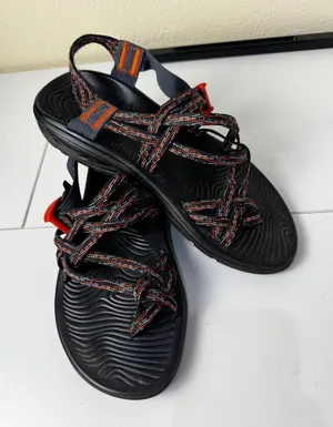 Chacos ZCloud 2 Sandals Womens 9 Strappy Toe Loop Black Orange Hiking Gorpcore thumbnail 1