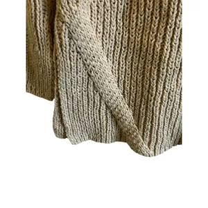 Free People midi back cutout heavy knit sweater cream tan Small cozy fall thumbnail 6