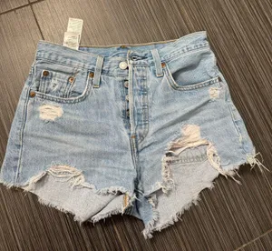 levi’s 501 shorts ripped cut-off size 25 thumbnail 1