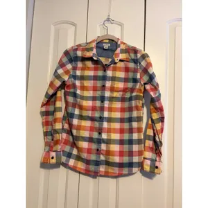 LLBean Women's Plaid‎ Button Up Shirt Multi Color Long Sleeve Casual Top XS thumbnail 2