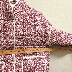 Quilted Rain‎ Puffer Jacket Womens Small Cropped Dainty Floral Spring Bloomcore thumbnail 14
