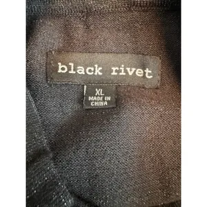 Black Rivet Metallic Sweater Vest XL Gray Gold Grommet Mock Neck Sleeveless Top thumbnail 8