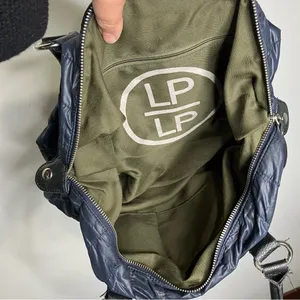 LP/LP quilted puffer‎ purse navy blue 14” x 8.5” x 4” thumbnail 9