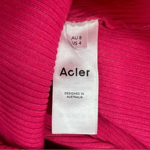 NWT Acler Sanders Ribbed Mini Bodycon Dress In Berry Tulip Sz‎ 4 thumbnail 9