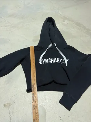 Gymshark Black Cropped Hoodie small thumbnail 3