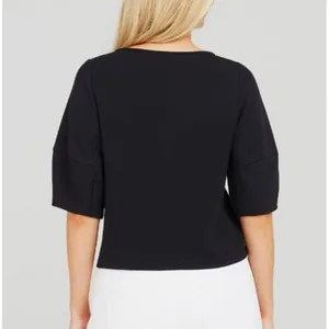 Spanx AirEssentials Puff Sleeve Desk to Dinner Elbow Sleeve Top Very Black L thumbnail 2