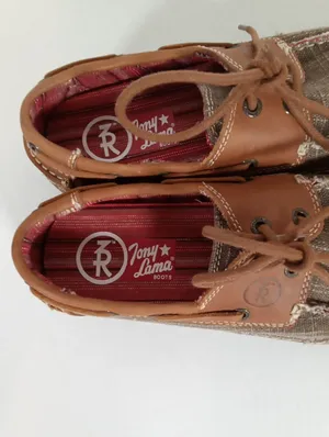 Tony Lama Womens Blum Lace Brown Contrast Loafers Canvas Western Ranch 8.5 thumbnail 2