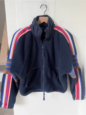 Free People FP Movement Mountain High Sporty Logo Fleece Jacket in Navy Blue thumbnail 3