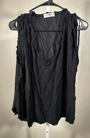 X138. Natural life Black Sleeveless Boho Top thumbnail 1