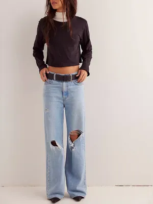 NWOT Free People We The Free The Perfect Long-Sleeve Tee - Black - medium thumbnail 6