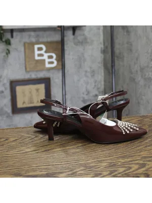 NWT A New Day Serafina Rhinestone Slingback Heels 94661785 Burgundy Red 8.5M thumbnail 7