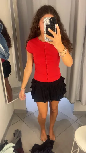 Black Ruffle Skirt ZARA Mini thumbnail 3