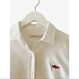 Peter Millar Stretch Woven Button-Up White Classic Fit Roll Up Sleeves Sz S thumbnail 2