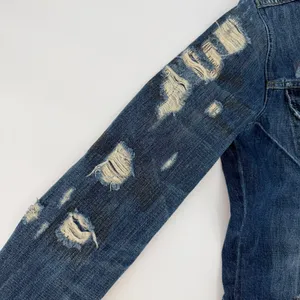 Denim & Supply Ralph Lauren Distressed Blue Denim Trucker Jacket Size Medium M thumbnail 3