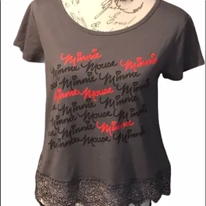 Disney Minnie Mouse Blouse Gray Graphic Size Medium thumbnail 2