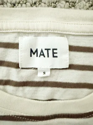 MATE the Label Cropped Striped Crewneck Tee Olive S thumbnail 3