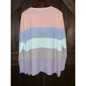 Show‎ Me Your MuMu Women's XL Knit Striped Pastel Sweater Easter thumbnail 4