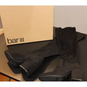Bar III GABRIE Boots Womens 5M Black Over The Knee Faux Suede Block Heel NIB thumbnail 2