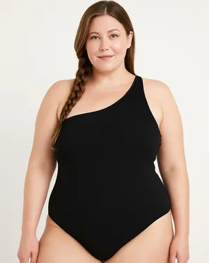 Old Navy black swimsuit one‎ piece crinkly size 3X removable pads clean crotch thumbnail 1